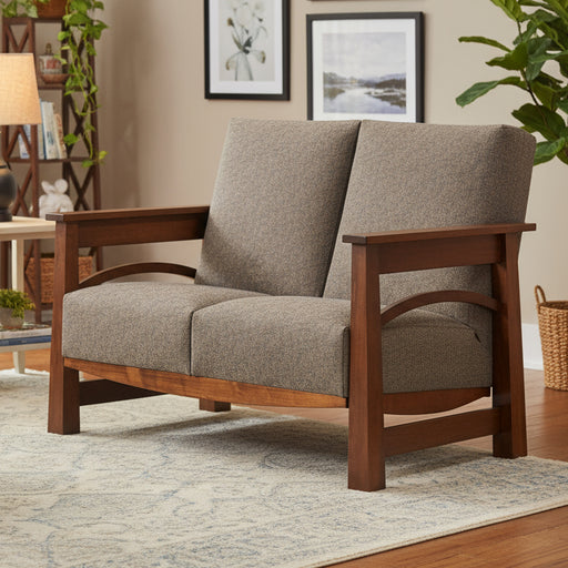 Amish Madison Love Seat - Quality Fabrications - Amish Made Solid Wood Craftsman Style Sofa