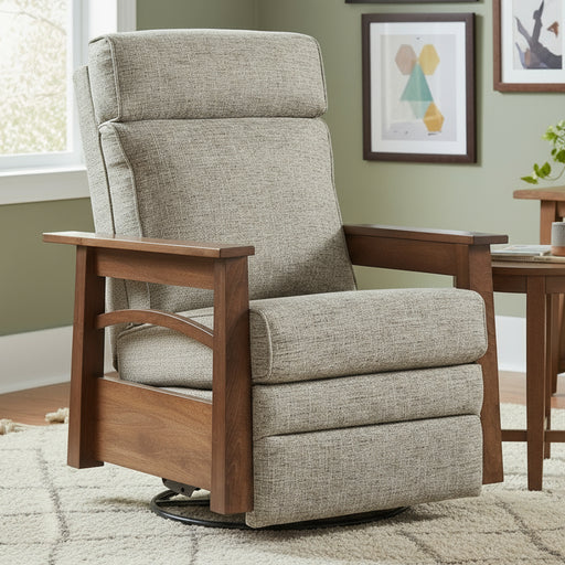 Amish Madison Swivel Glider Recliner - Quality Fabrications - Amish Made Solid Wood Swivel Glider Recliner