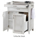 Amish Magnolia Contemporary Coffee Bar - Paint White With Glazed Finish - Coffee Hutch With Outlet and Mug Hangers - K-Cup Holder - Pull-out Surface - Storage Underneath - Solid Wood - Drawer Details