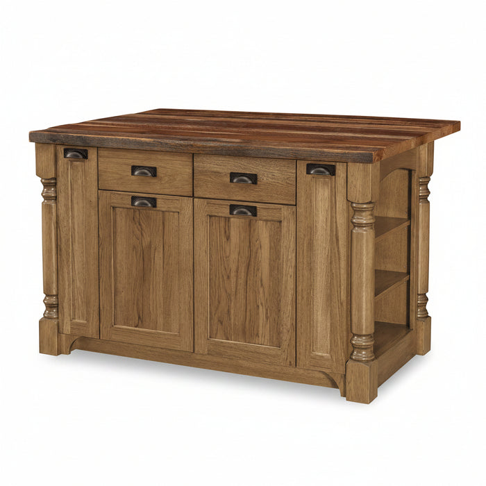Amish Magnolia Farmhouse Island Bar - Reclaimed Barnwood Top -Amish Farmhouse Island -Blank Photo