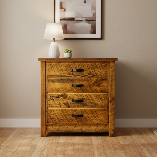 Amish Mahoning Creek Rough Sawn Reclaimed Barnwood 4 Drawer Chest Bylers Rustic Furniture