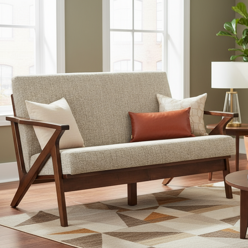 Amish Malaya Love Seat - Aj's Furniture - Amish Made Mid Century Love Seat