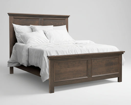 Amish Marquette Bed Modern Shaker Panel Bed Grey Stain Color