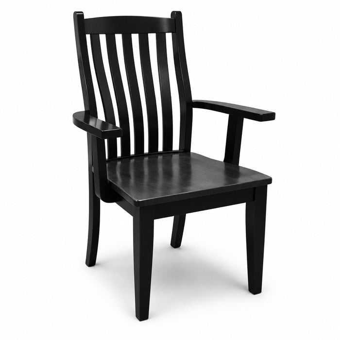Amish Martin Dining Chair - Emerson Woodcraft - Mission Amish Dining Chair - Solid Brown Maple - Arm Chair