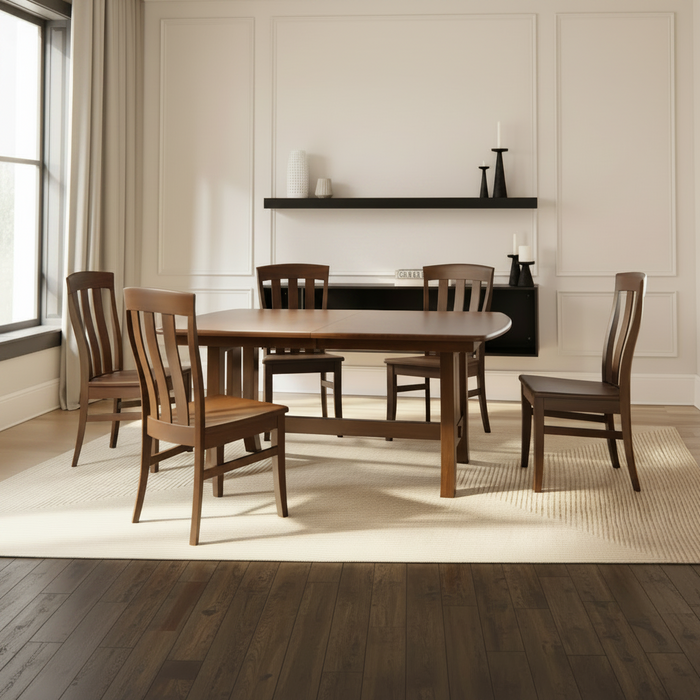 Amish Mason Dining Set Trestle Table & Chair Sets Shaker Traditional