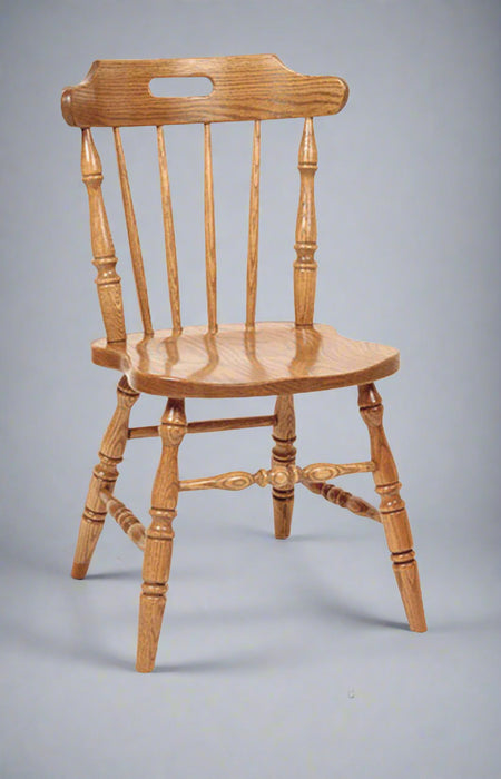 Mate Style Chair with Hand Slot in Front Amish Made Front Facing