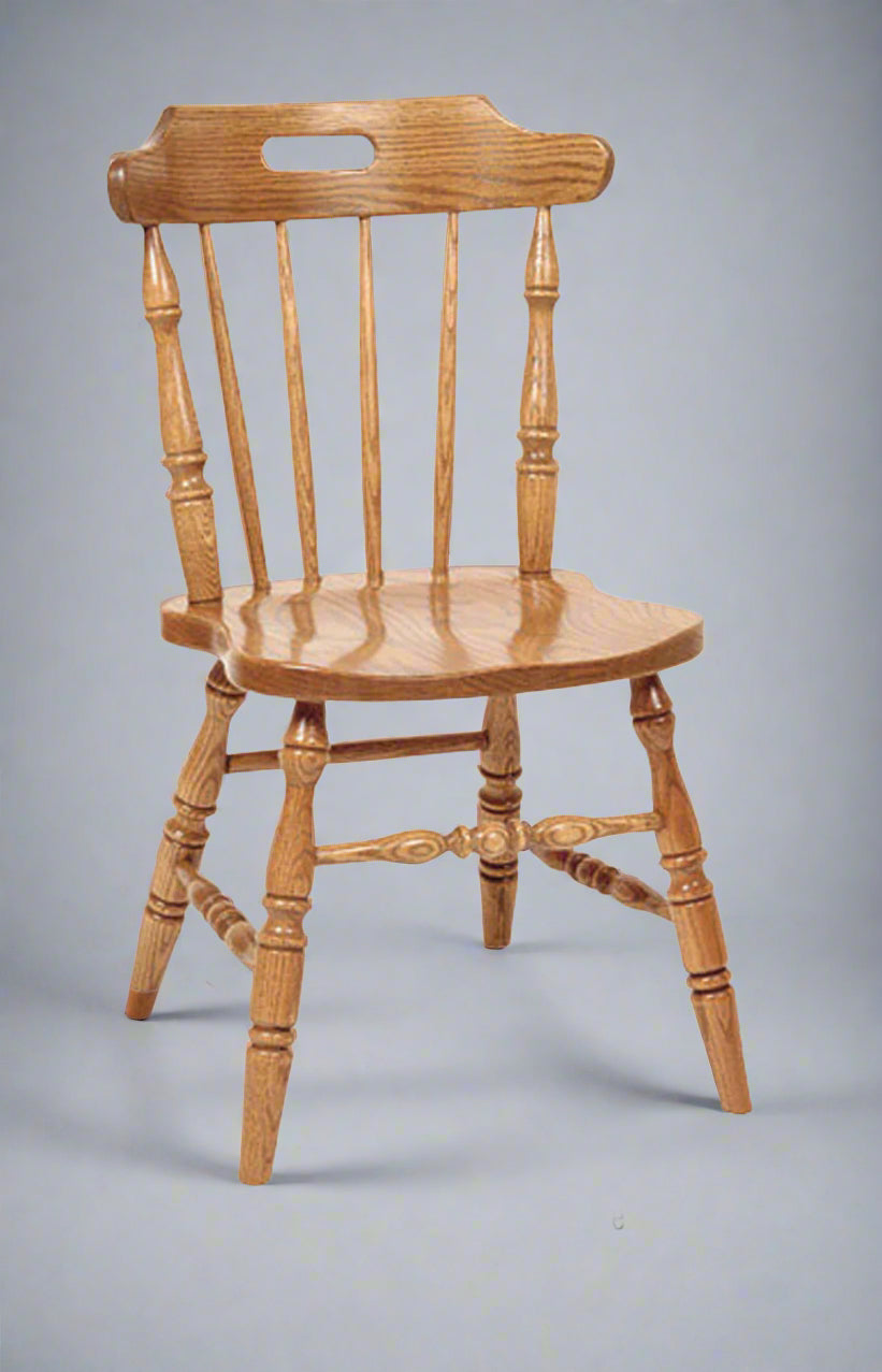 Mate Style Chair with Hand Slot in Front Amish Made Front Facing