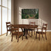 Amish Mayfield Single Pedestal Table - 48" Round With 18" Leaf - Rough Sawn - Western Side Chairs - Room Setting