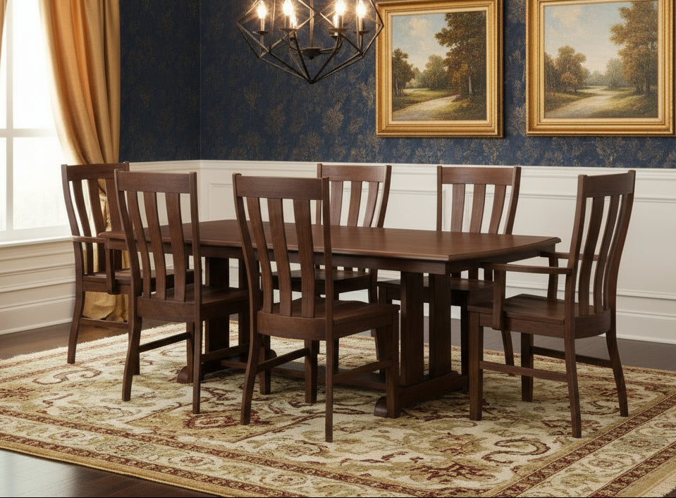 Amish Medford Dining set - Formal Amish Dining Set - Brown Maple Dining Set 