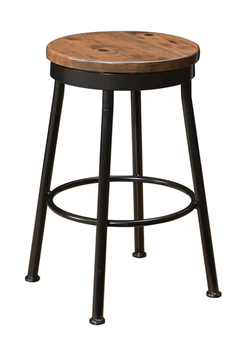 Amish Metal Base Swivel Barstool - Modern Farmhouse Amish Stool Front Facing