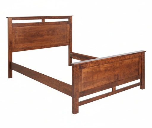 Amish Metro Bed - Queen Bed - Solid Brown Maple OCS-111 Boston Stain
