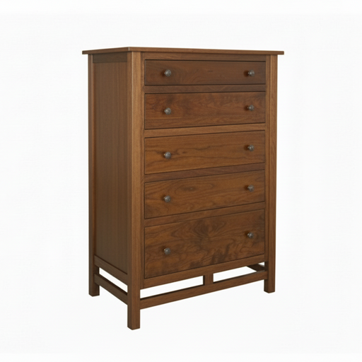Amish Metro Chest of Drawers - Queen Bed - Solid Brown Maple OCS-111 Boston Stain
