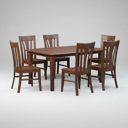 Amish Metro Dining Set Bunker Hill Dining Table Metro Dining Chairs Quick Ship Solid Maple OCS-111 Boston Stain