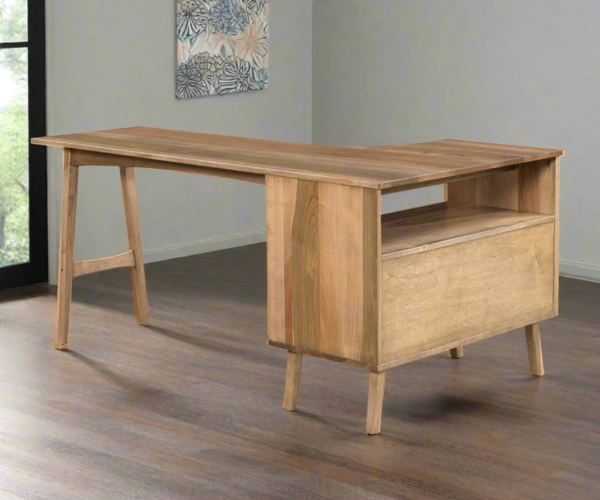 Amish Mid Century Lake Mills Corner Desk