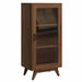 Amish Mid Century Modern Bookcase Display Cabinet with Glass Door