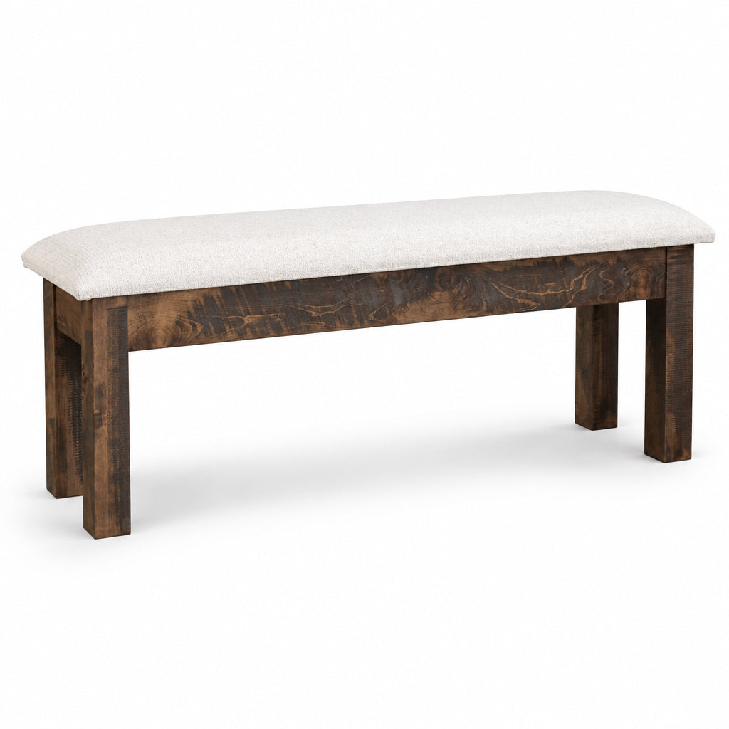 Milltown Bench Fabric Benches Farmhouse Rough Sawn