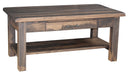 Amish Milltown Coffee Table - Amish Farmhouse Rough Sawn Coffee Table - Solid Maple Coffee Table - Ashery Woodworking