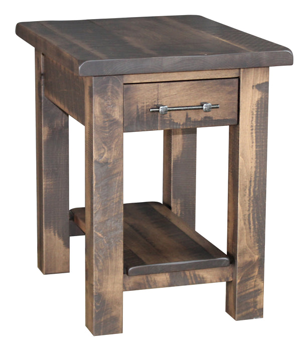 Amish Milltown End Table - Amish Farmhouse Rough Sawn End Table - Solid Maple End Table - Ashery Woodworking