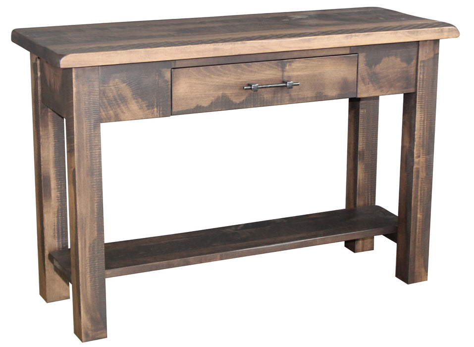 Amish Milltown Sofa Table - Amish Farmhouse Rough Sawn Sofa Table - Solid Maple Sofa Table - Ashery Woodworking