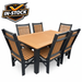 Amish Mission 40" x 72" Dining Set - 6 Mission Dining Chairs - Dark Gray on Black Tangent Poly - Delivery Photo 5