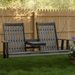 Amish Mission 5' Settee Swing - Dark Gray on Black Tangent Poly - Main Photo With Background