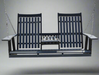 Amish Mission 5' Settee Swing - Dark Gray on Black Tangent Poly - Main Photo