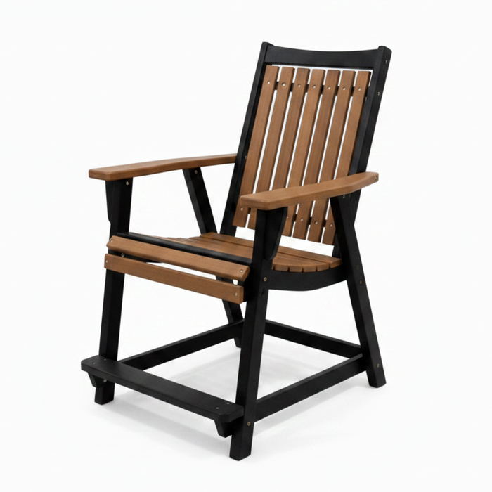 Amish Mission Adirondack Balcony Chair - Antique Mahogany on Black - Chair Only