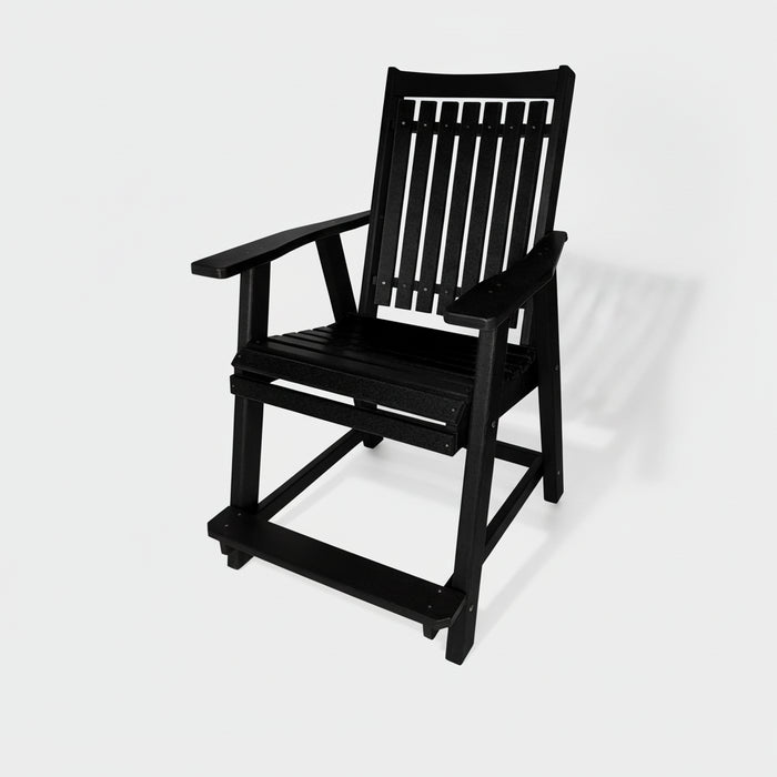 Amish Mission Adirondack Balcony Chair Duraweather Poly Furniture All Black Modern