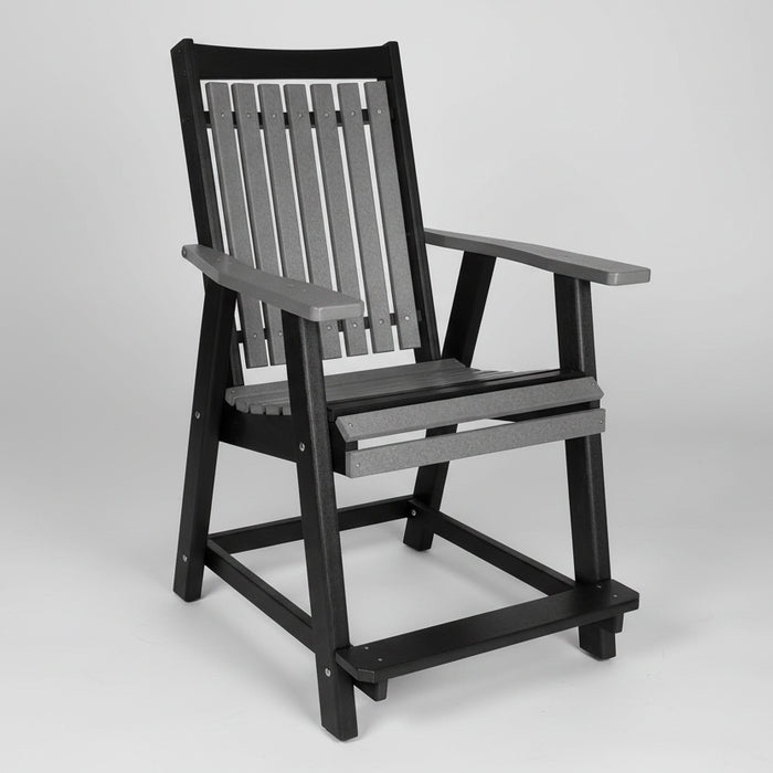 Amish Mission Adirondack Balcony Chair Duraweather Poly Furniture Dark Grey on Black Colors