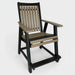 Amish Mission Adirondack Balcony Chair Duraweather Poly Furniture Weatherwood Tan on Black Colors