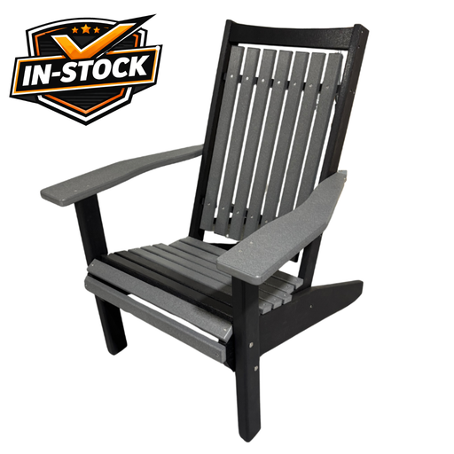 Amish Mission Adirondack Chair - Tangent Poly - Dark Gray on Black