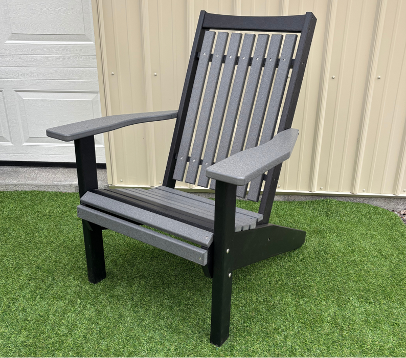 Amish Mission Adirondack Chair - Tangent Poly - Dark Gray on Black