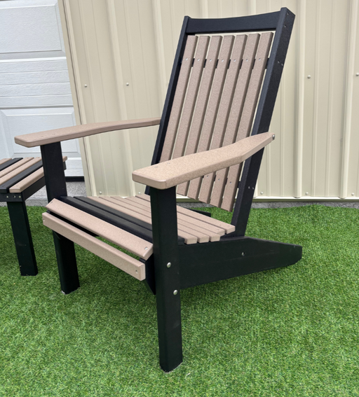Amish Mission Adirondack Chair - Tangent Poly - Weatherwood on Black