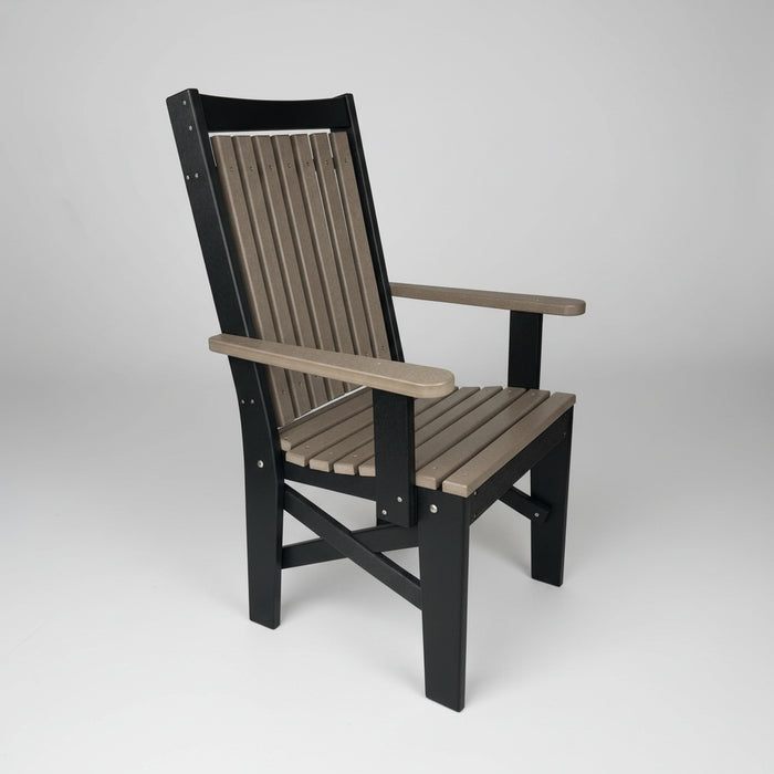 Amish Mission Adirondack Dining Chair Duraweather Poly Weatherwood Tan on Black Colors