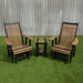 Amish Mission Adirondack Glider - Antique Mahogany on Black - HDPE Poly Glider - Amish Outdoor Glider - Tangent Poly - Durable Outdoor Glider 1 2