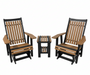 Amish Mission Adirondack Glider - Tangent Poly - 20 Year Warranty - HDPE Poly Glider - Antique Mahogany on Black 1