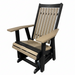 Amish Mission Adirondack Glider - Tangent Poly - 20 Year Warranty - HDPE Poly Glider - Weatherwood & Black 
