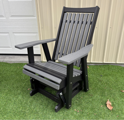 Amish Mission Adirondack Glider - Tangent Poly - Dark Gray on Black 