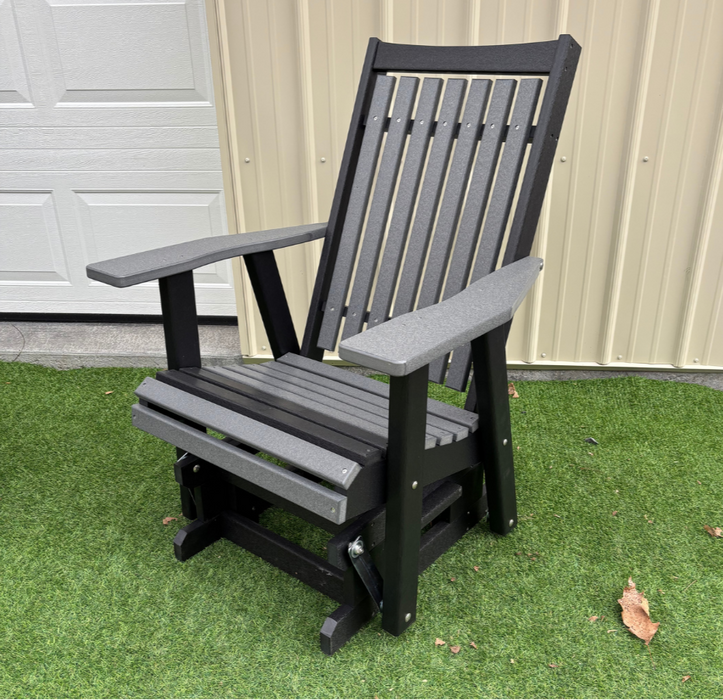 Amish Mission Adirondack Glider - Tangent Poly - Dark Gray on Black 