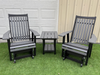 Amish Mission Adirondack Glider Set - Tangent Poly - Dark Gray on Black