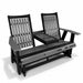 Amish Mission Adirondack Settee Glider with Cupholder Fold Down Duraweather Poly Furniture Dark Grey on Black Colors