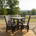 Amish Mission Adirondack Small Dining Set with 4 Chairs Duraweather Poly Furniture Dark Grey on Black Colors
