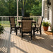 Amish Mission Adirondack Small Dining Set with 4 Chairs Duraweather Poly Furniture Weatherwood Tan on Black Colors
