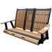 Amish Mission Adirondack Swing - Antique Mahogany on  Black - HDPE Poly Amish Swing - Tangent Poly - Amish Made Outdoor Swing 1
