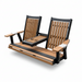 Amish Mission Adirondack Swing - Antique Mahogany on Black - HDPE Poly Amish Swing - Tangent Poly - Amish Made Outdoor Swing