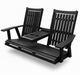 Amish Mission Adirondack Swing -  Black - HDPE Poly Amish Swing - Tangent Poly - Amish Made Outdoor Swing
