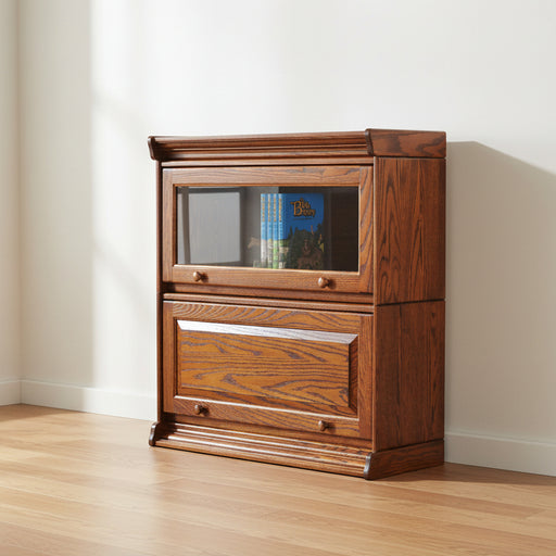 Amish Mission Barrister 36" Stackable Unit 2 Bookcase
Wood Knobs
Flat Glass