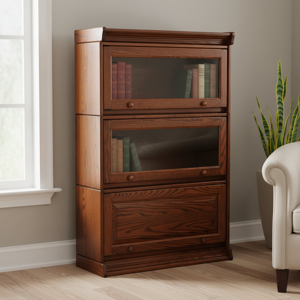 Amish Mission Barrister Stackable Unit 3 Bookcase