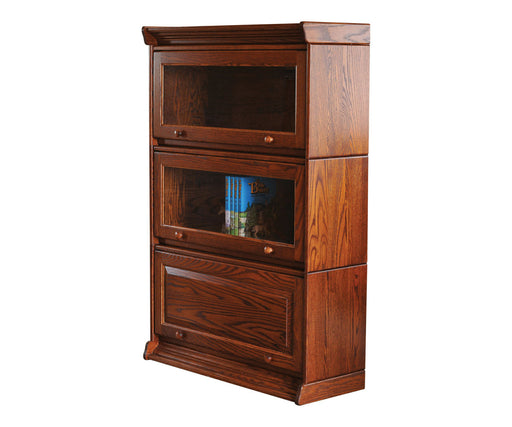 Amish Mission Barrister 36" Stackable Unit 3 Bookcase
Wood Knobs
Flat Glass