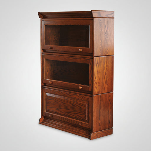 Amish Mission Barrister 36" Stackable Unit 3 Bookcase
Wood Knobs
Flat Glass